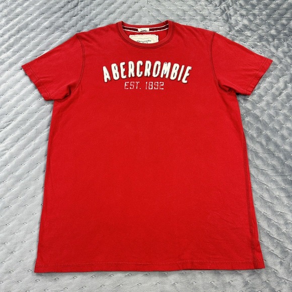 VINTAGE Abercrombie & Fitch Shirt Mens XXL Red Muscle Short Sleeve Preppy Adult - Picture 1 of 11